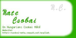 mate csobai business card
